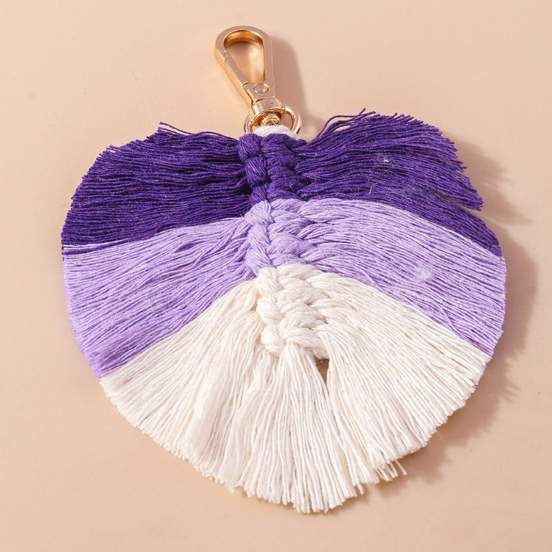 Wholesale Handwoven Colorful Banana Fan Keychain